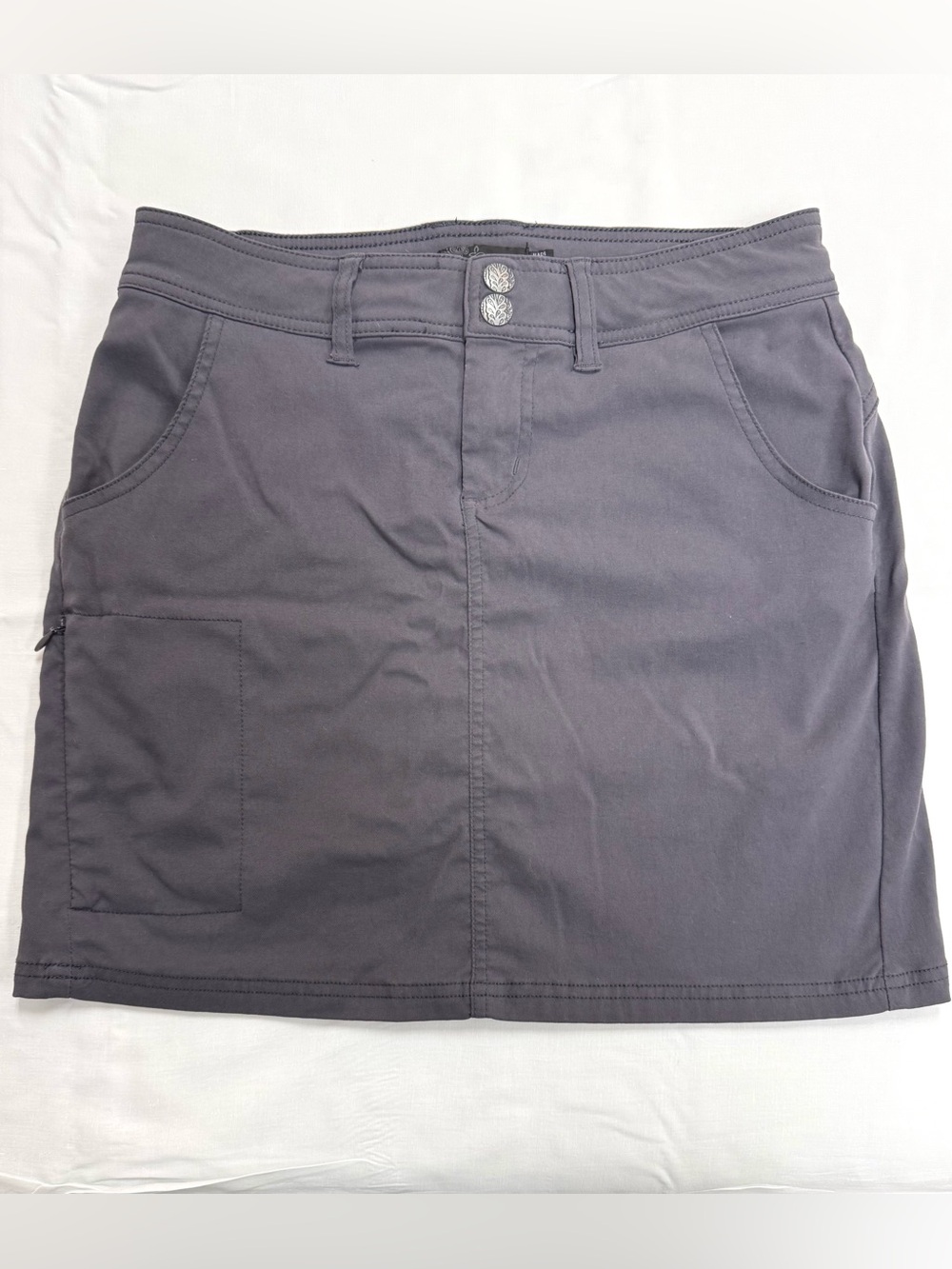 prAna Halle Skort Women 4 Gray Stretch Zion Hiking Outdoor Utility Skirt